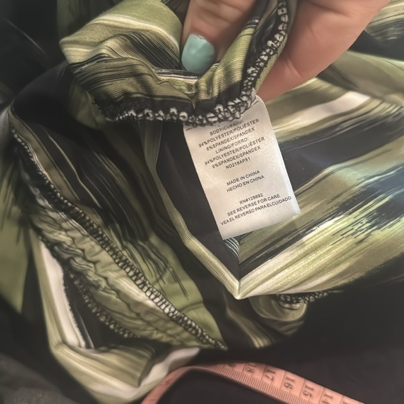 Women's Spaghetti Strap Brushstroke Print Ruched Mini Dress size Small - Picture 7 of 7